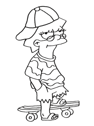 Lisa On Skate  Coloring Page